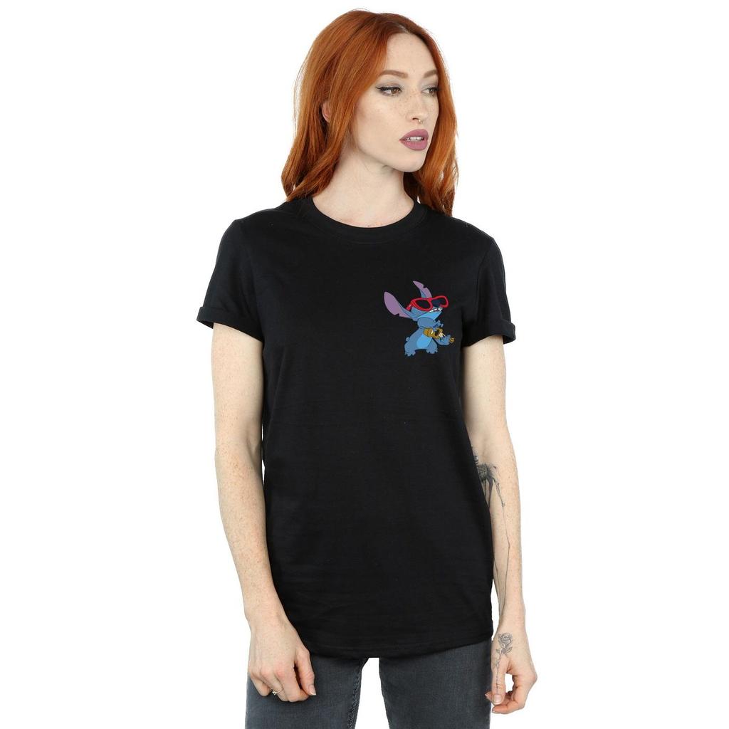Disney Womens/Ladies Lilo And Stitch Guitar Cotton Boyfriend T-Shirt