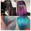 200 Strands Holographic Sparkle Hair Tinsel Extensions Dazzles 90Cm Women Hippie