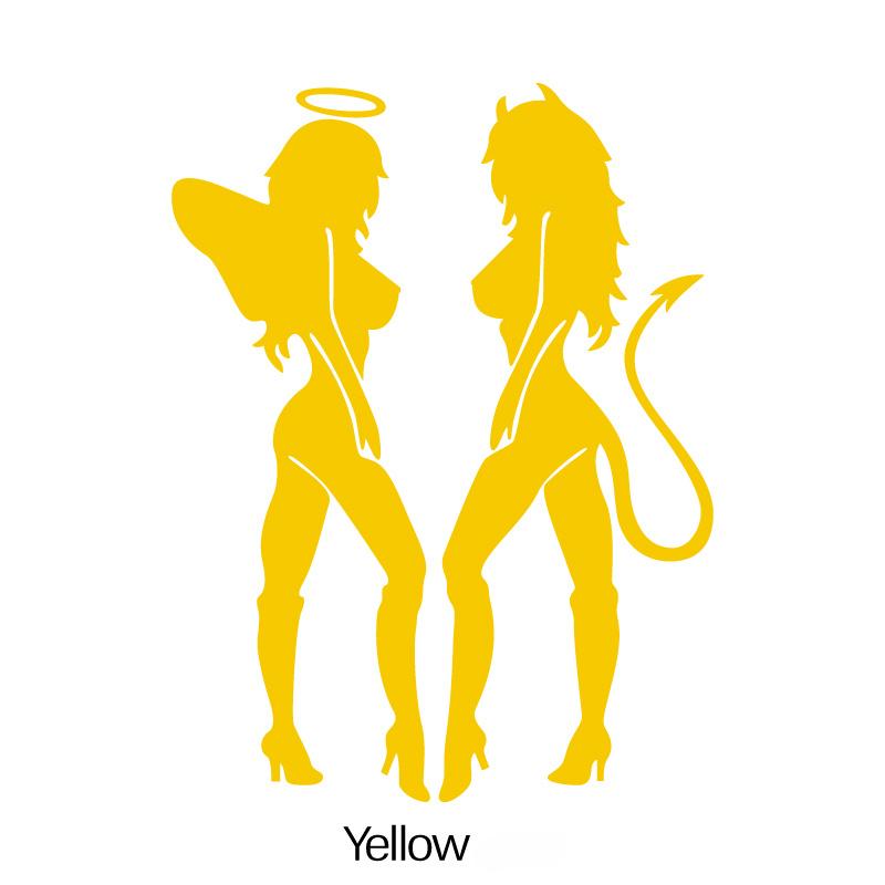 Наклейки на автомобиль Lady Devil Angel Girl для окон, бампера, лобового стекла, покрытия царапин, виниловые наклейки, мультяшные наклейки на автомобиль