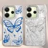 Laser Silver Butterfly Women Girls Phone Case for Xiaomi Redmi Note 14 13 12 11 11S 10 9 8 Pro 9C 13C 14C A5 A3 A4 A3X A1 Cover
