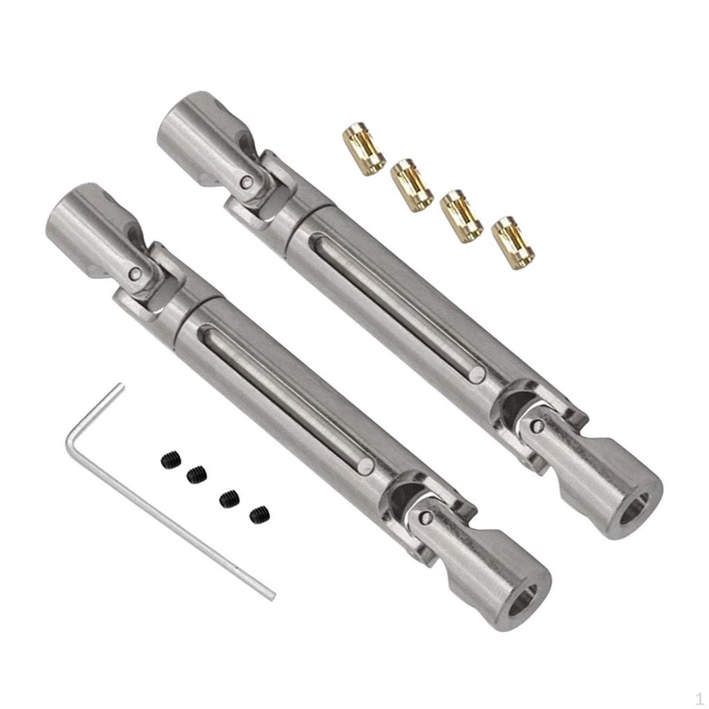 2 Pieces RC Car Drive Shaft 1/12 Metal Shafts Upgrade DIY 69mm-93mm CVD Transmission Joint for