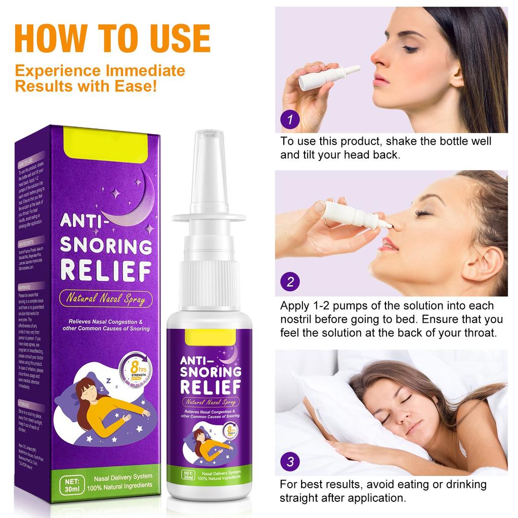 Anti-snoring Spray, Fast-acting Snoring Drops, Improve Sleep, Effectively Stop Snoring, Help Open The Throat And Airway During Sleep30ml
