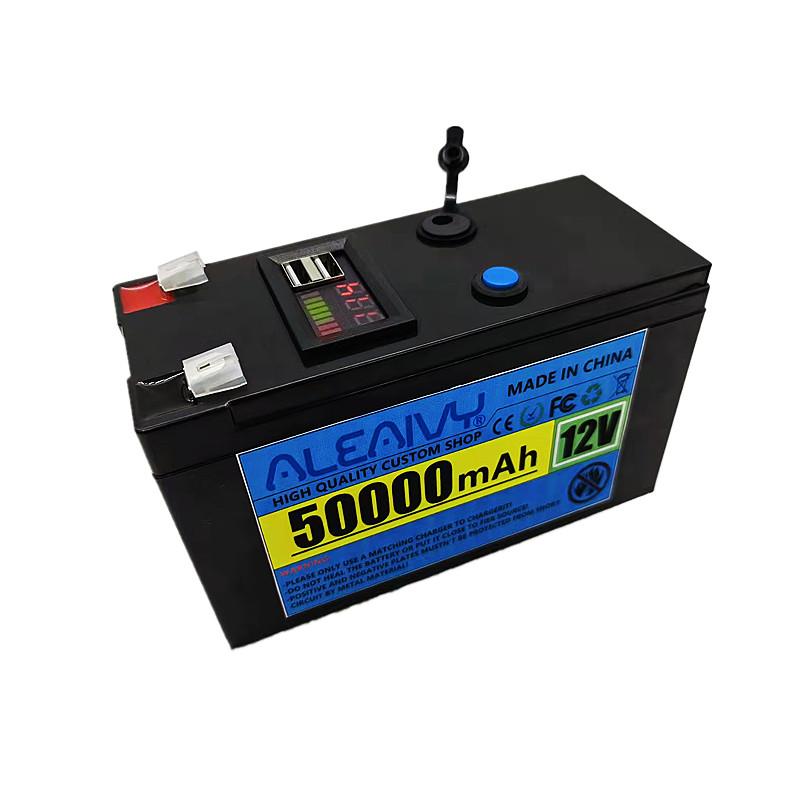 Новый USB-дисплей 12 В 50 Ач 18650 литиевый аккумулятор подходит для солнечной энергии и аккумулятора электромобиля + зарядка 12,6 В