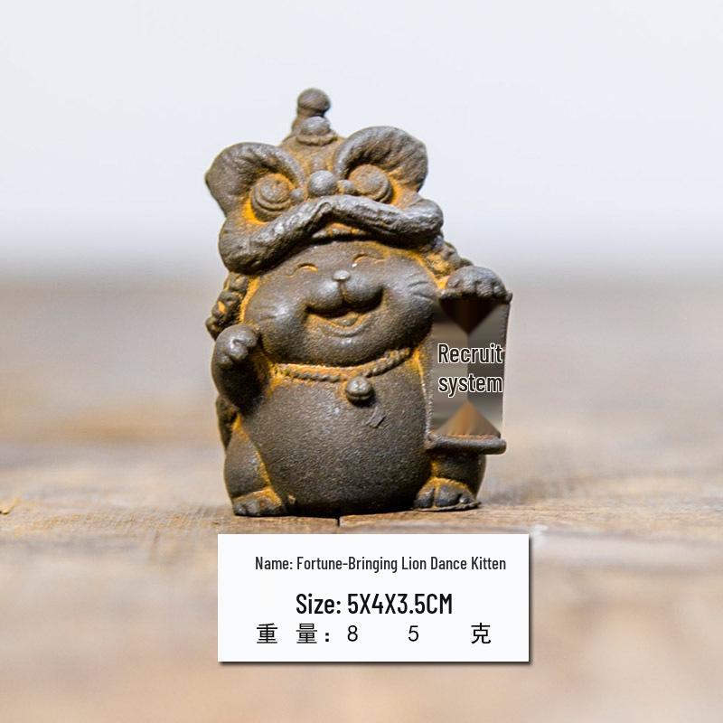 Пробуждающийся Лев Денежный Кот Орнамент - Китайский Национальный Тренд Домашний Декор, Высококачественное Ручное Изделие для Рабочего Стола Гостиной.