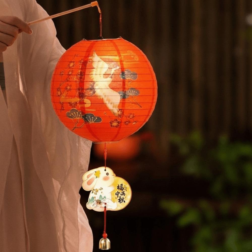DIY Craft Round Paper Lantern Round Shape Moon Festival Lantern Party Decoration