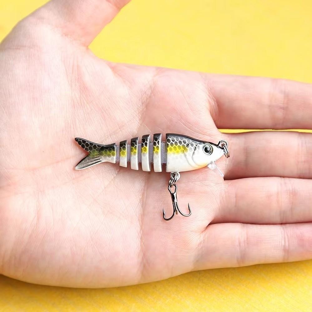 6-section Tongue Plate Micro Bait 5.5cm Length 3D Simulation Baits Hard Bait Freshwater Fishing