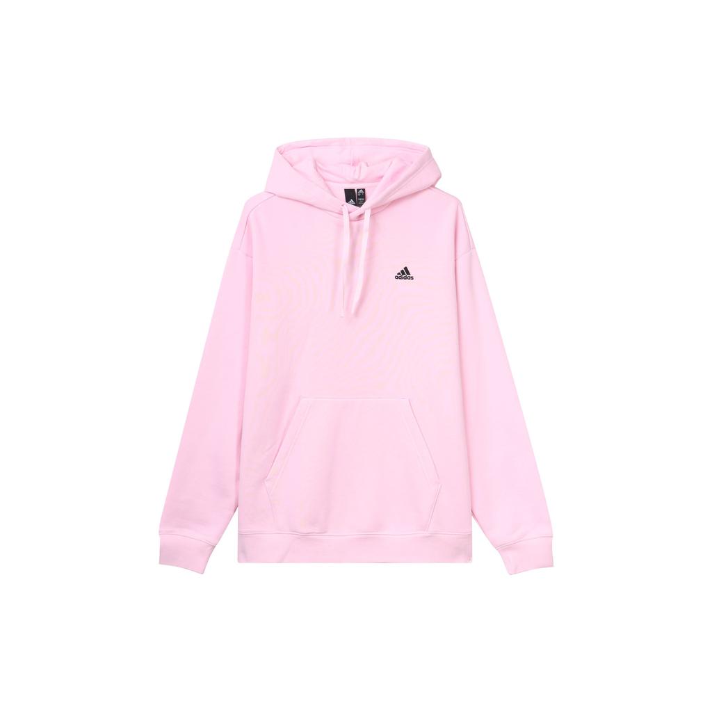 Adidas Solid Color Hooded Fleece Pullover Sweatshirt Unisex Sweatshirts Clear-Pink IV7587