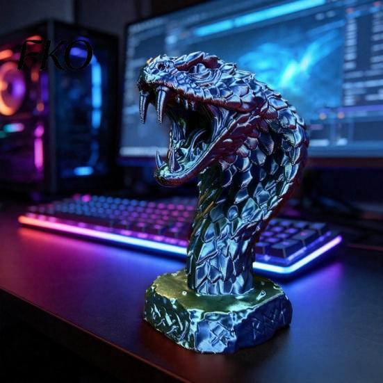 Intricate Detail Animal Figures 3D Printed Snake Figurine, Realistic Serpent Sculpture, Stress Relief Figurines Desk Decor, Educational Wildlife