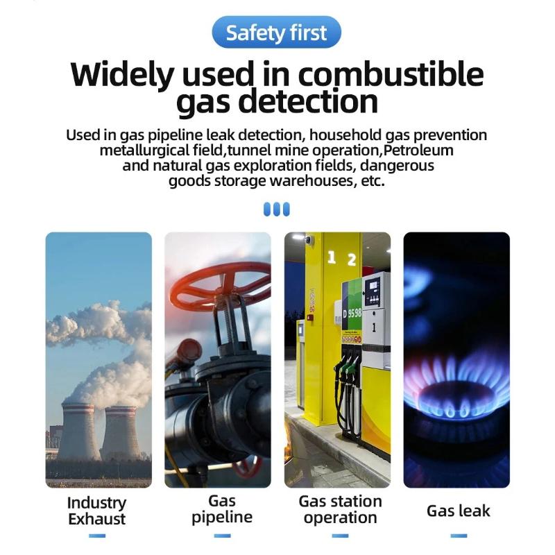Профессиональный анализатор-детектор горючих газов 50000 PPM 100% НПВ Детектор утечки газа ЖК-экран Звуковая и световая сигнализация Газоанализатор CH4 C2H2 C6H6 C2H5OH
