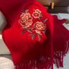 100% Wool Winter Scarf For Women Long Warm Cashmere Scarves Hijab Solid Lady Shawl Wrap Female Pashmina Bandana Head Scarfs New