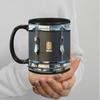 Black Vintage Drum Mug 11 Oz Funny Drummer Gift for Music Lovers Sturdy Coffee Cup for Home Office Tea Hot