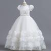 Платья для девочек Свадебная вечеринка Элегантное белое платье подружки невесты Принцесса Детское платье для девочки Выпускной Рождество Вечернее платье