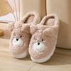 Winter New Cute Cartoon Bear Cotton Slippers Household Wholesale Women's Thick Bottom Indoor Home Plush Slippers
