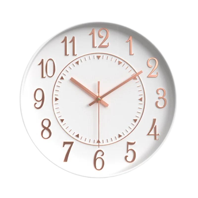 12-дюймовые скандинавские бесшумные настенные часы из экологически чистого материала, бесшумные, не тикают, подходят для столовой, спальни, кабинета