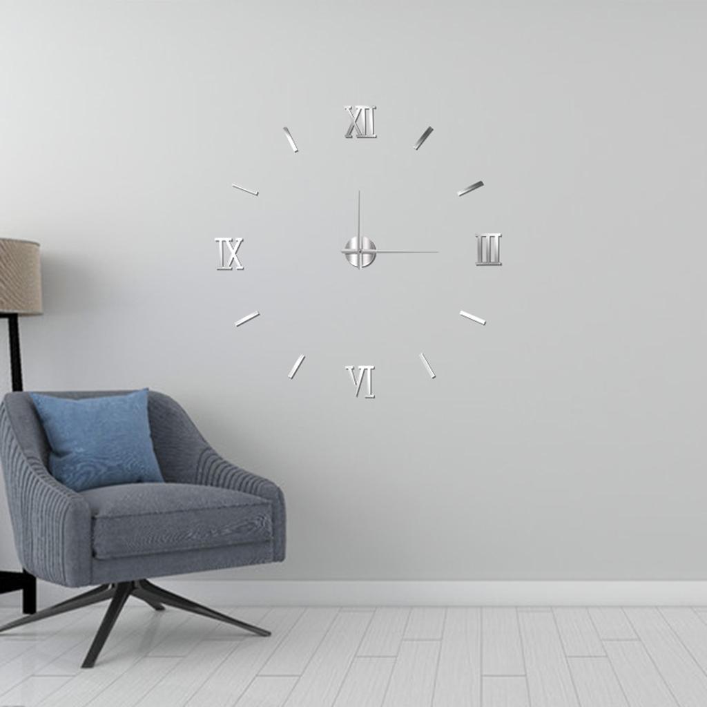 Cross Border Minimalist Living Room Art Clock DIY Mute Wall Clock 3D Stereo Punch Free Decorative Wall Sticker Clock