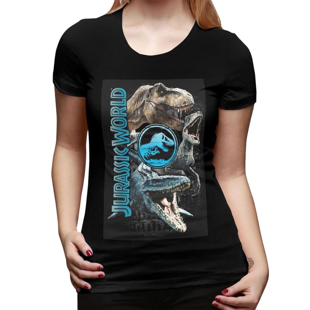 New Jurassic World Dinosaur TShirt for Women Round Neck Streetwear T Shirts Womens Tees Short Summer Clothes Tops