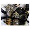 Elegant Christmas Baubles Black Gold Christmas Ornaments 6*6*6cm Festive Atmosphere Enhancer Meticulous Detail Work