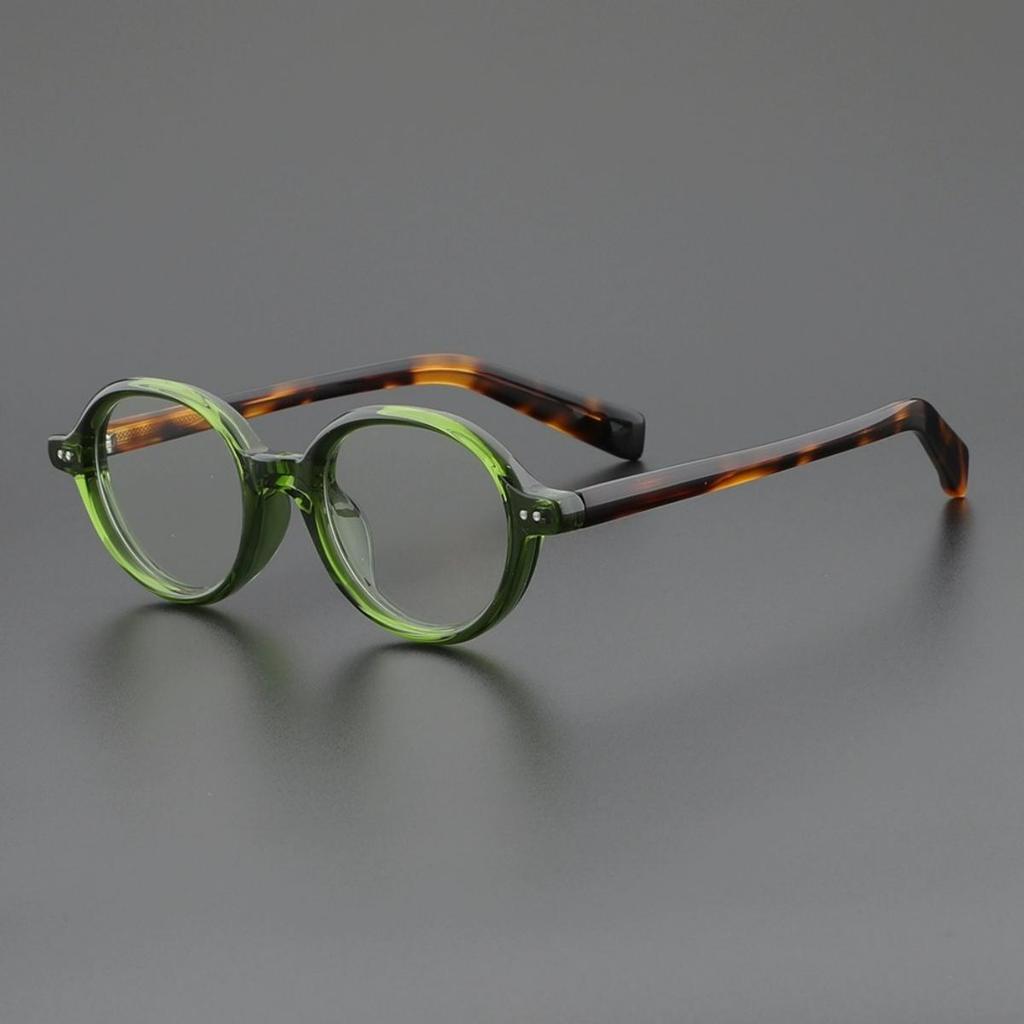 Oval Glasses For Women Retro Acetate Vintage Glasses Frame Optical Round Men Female Brown Green Clear Lens Unisex