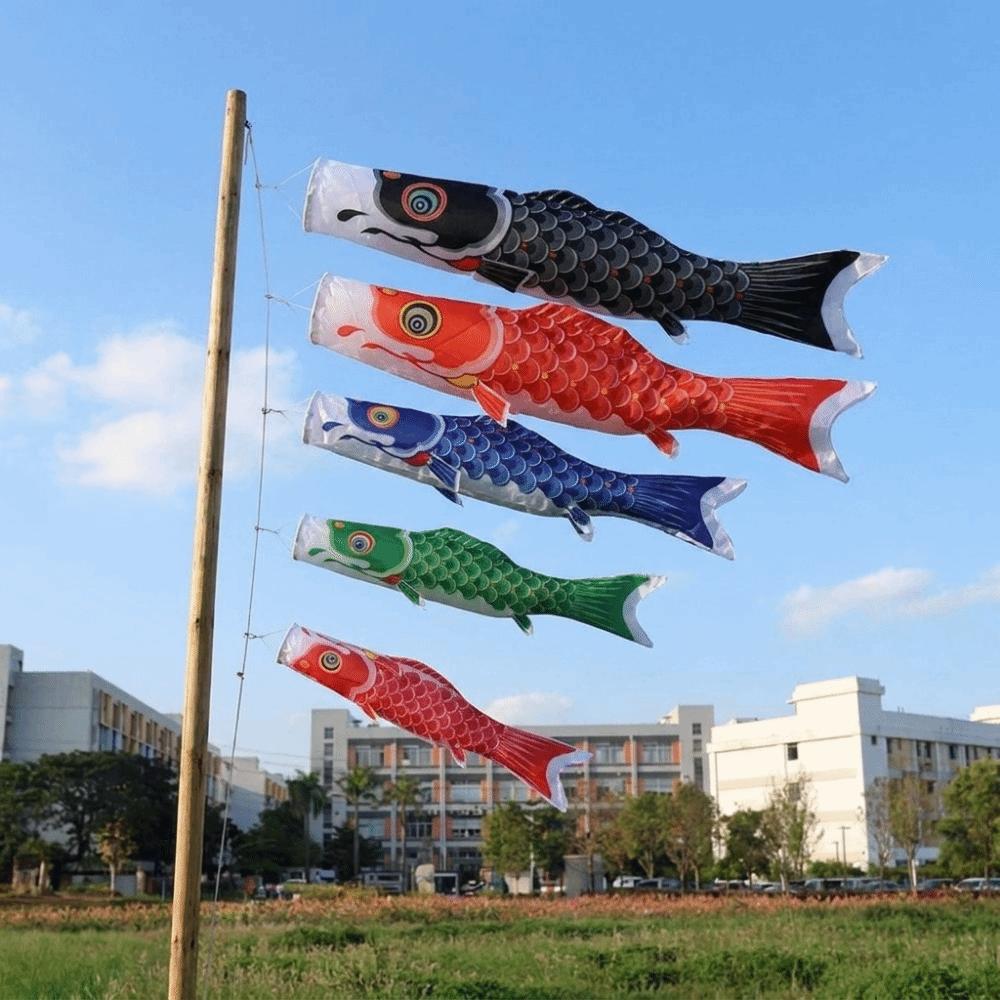 Cartoon Japanese Carp Windsock 40/70/100cm Carp Shape Flags Fashion Carp Spray Windsock  Festival