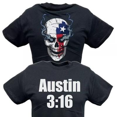 Футболка Stone Cold Steve Austin 316 с флагом Техаса и курящим черепом, Унисекс футболка для рестлинга