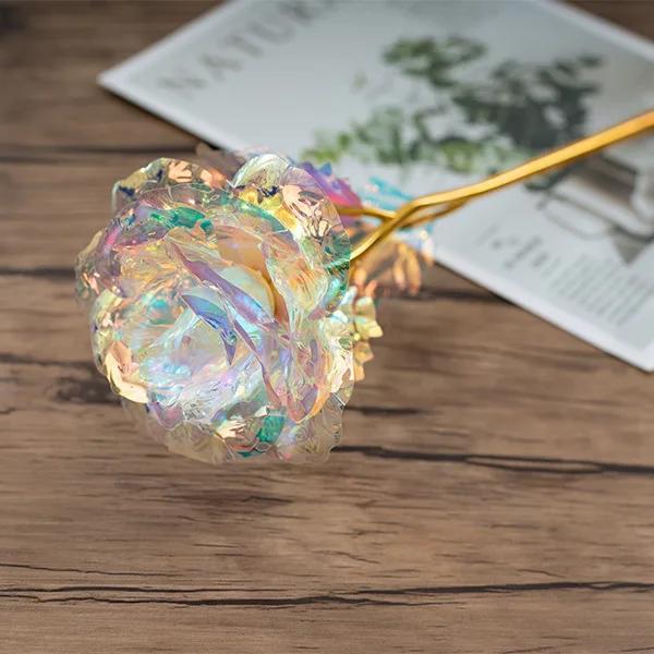 Подарок на День святого Валентина для девушки Вечный цветок Цветная фольга Роза в коробке Искусственный цветок День матери Свадебные сувениры