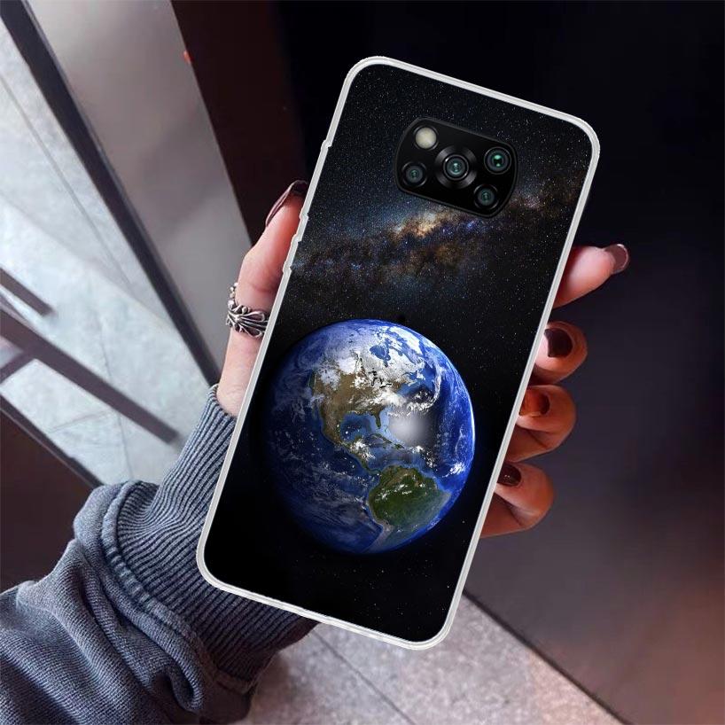 Earth Stars Space Phone Case For Xiaomi Poco X7 X6 X5 Pro F7 Ultra Redmi 15C 15 13 13C 12 12C 10 10A 10C 9 9A 9C 9T Shell Poco X