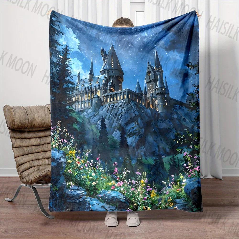 Mysterious Castle Printed Blanket, Children's Favorite Gift, Travel Office Camping, RV, Bedroom Sofa, Multi-scene Application