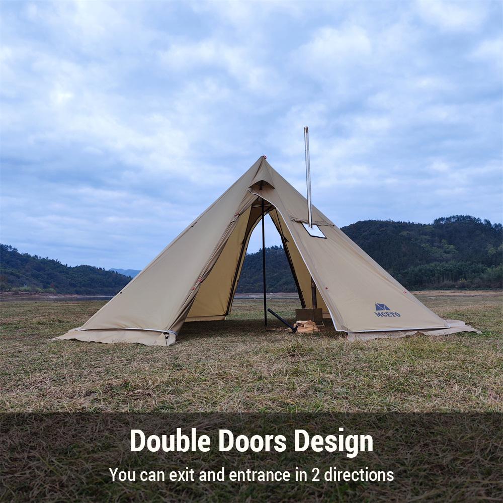 Горячая палатка Типи на 5-8 человек с печным домкратом, палатка-типи с пирамидой для кемпинга, пешего туризма