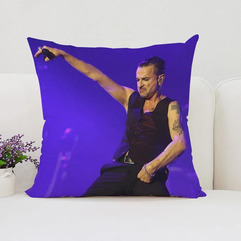 Reversible Printed Pillow Cover DDepeche MMode Fan Gift Home Sofa Decorative Cushion Cover Chair Lumbar Cushion x