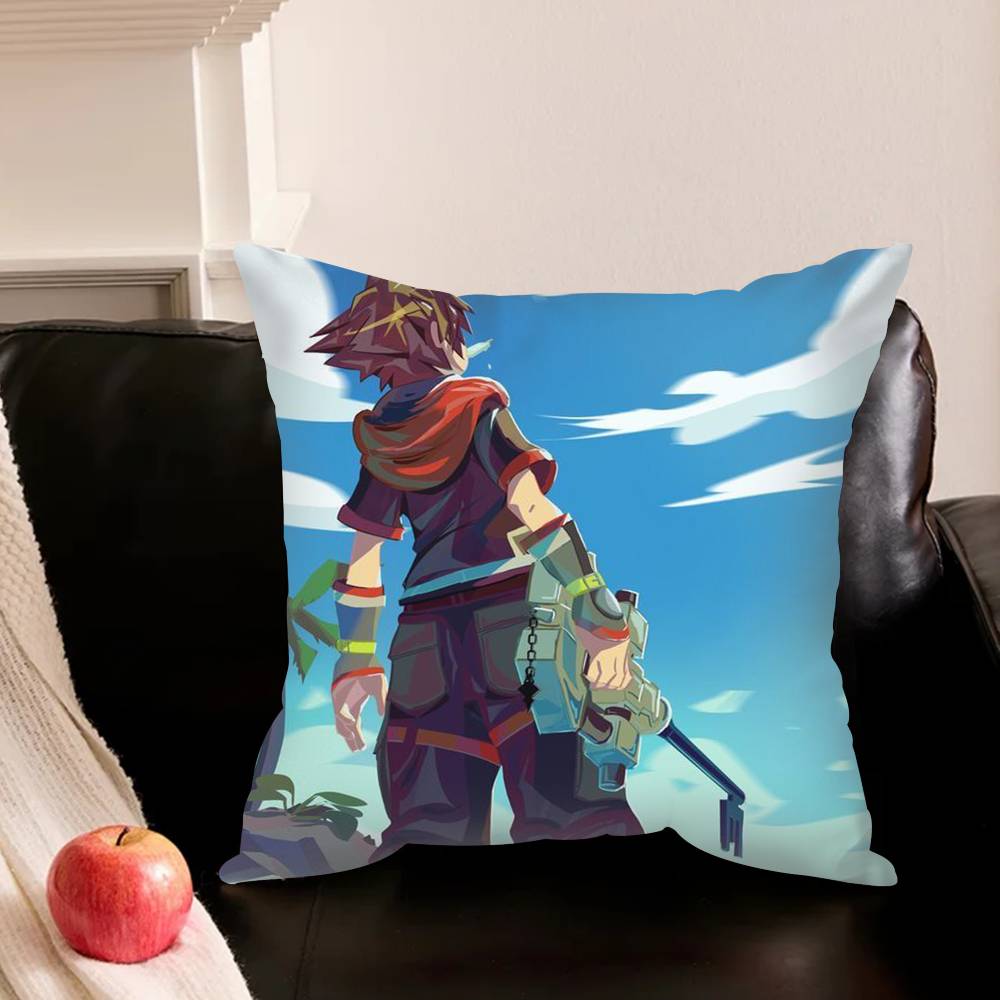 K-Kingdoms Hearts-S G-Game Pillowcase For Sofa Room Office Decor Printing Protector Cushion Cover Valentine Gift Custom