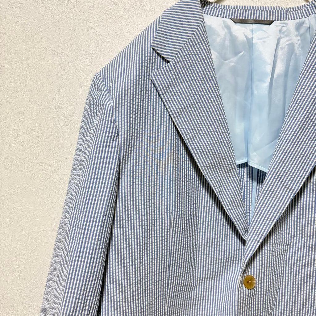 Used [Luigi Zanielli] Tailored Jacket Striped Seersucker Men's