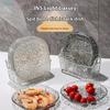 8 шт. Прозрачные стеклянные тарелки с подставкой, Легкая роскошь, Тарелки для закусок с узором «Ледник», Маленькие тарелки для косточек, фруктов, десертов