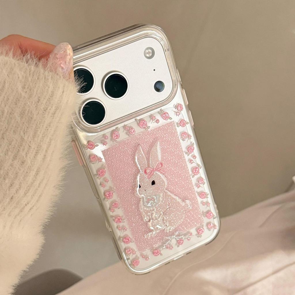 Милый Мультяшный Кролик Чехол для Телефона для iPhone 16, iPhone 17 и iPhone 17 Pro Max