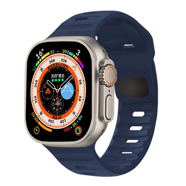 Классический силиконовый спортивный ремешок для Apple Watch 49 мм 45 мм 44 мм 42 мм 40 мм 41 мм 38 мм ремешок браслет iwatch Series 9 8 7 6 5 4 3 se ultra