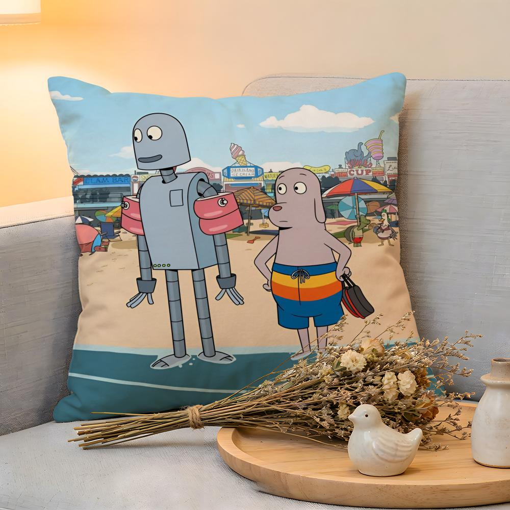 Cushion Cover Linen SkinFriendly Soft Decorative Case for Sofa Home Decor Healing RRobot Dreams Anime Pillow cover