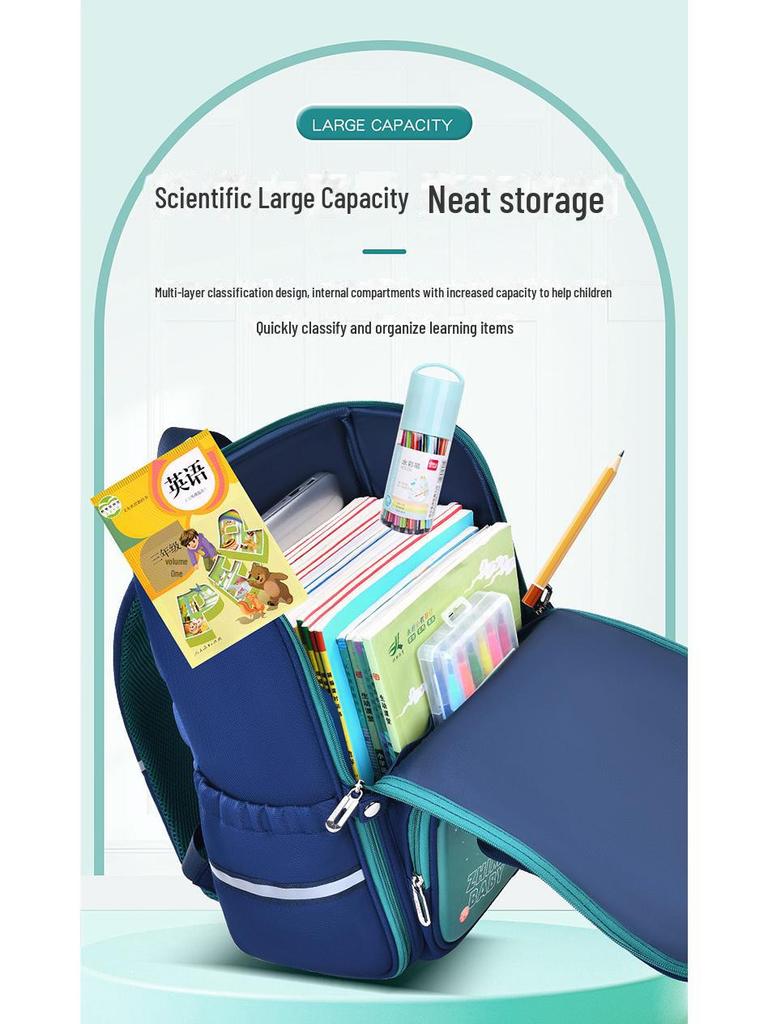 Durable Cartoon School Backpack for Boys, Grades 1-6: Large Capacity