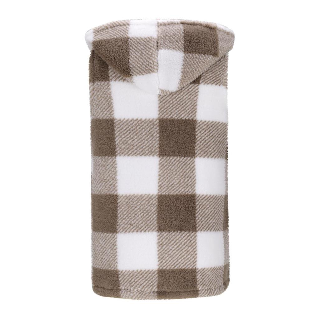 Женский темпераментный кардиган в клетку с капюшоном и плюшевым жилетом