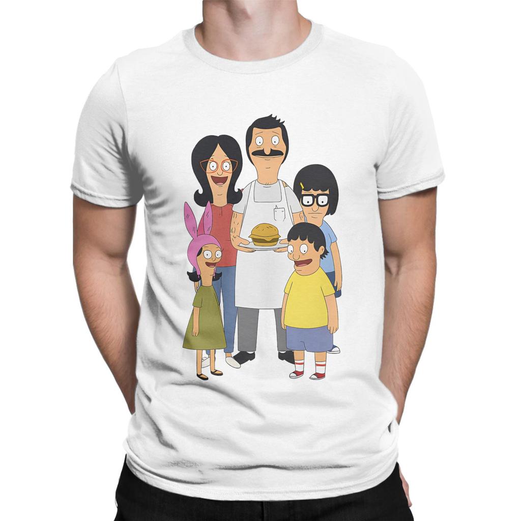 Мужские футболки Bob Burgers Повседневная футболка с коротким рукавом и круглым вырезом Хлопок Большие размеры Одежда