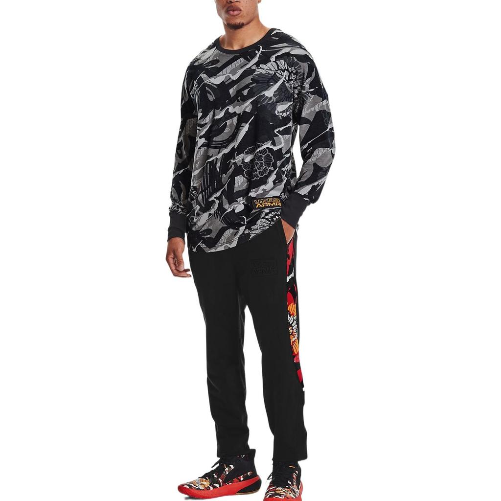 Under Armour Футболка для тренировок и отдыха с растительным принтом, мужская, черная 1356874-001
