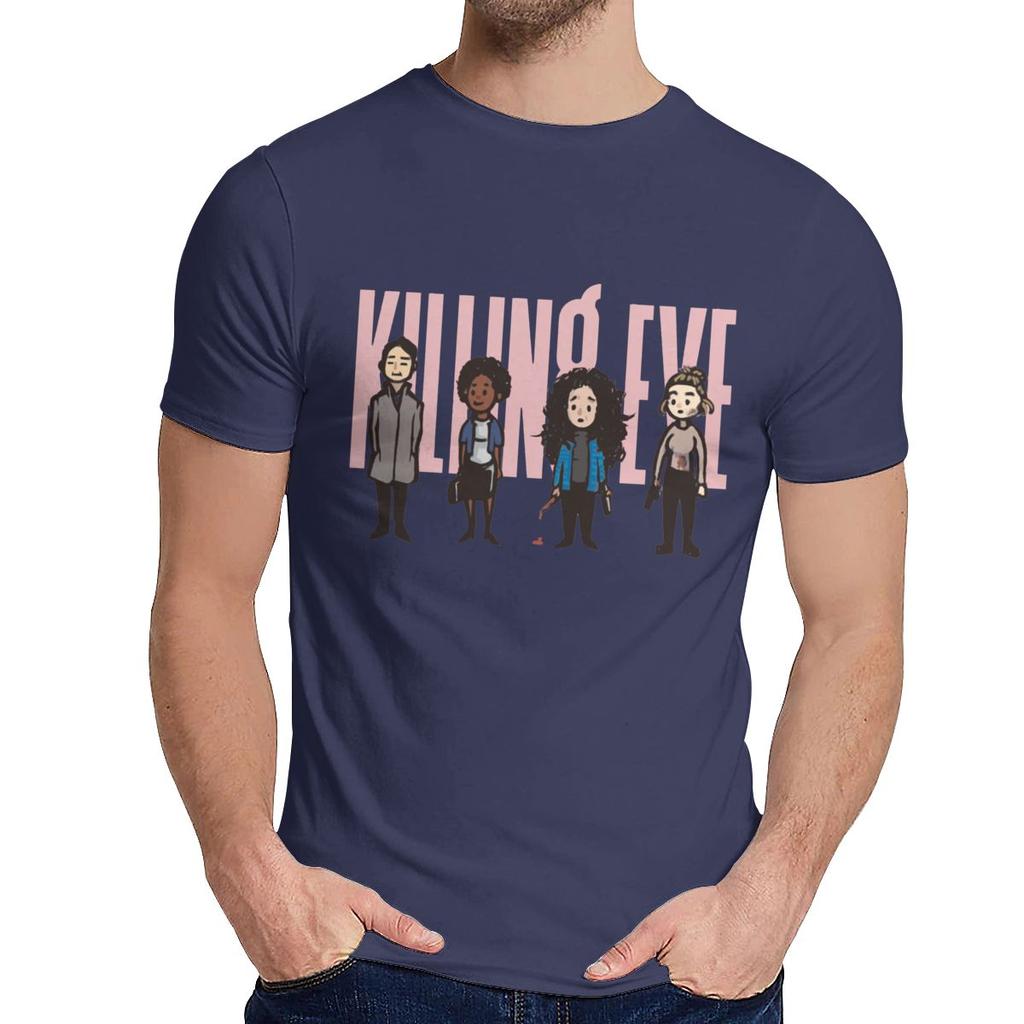 Man S T Shirt Killing Eve Pure Cotton Novelty Man S O Neck Retro Tee Shirt