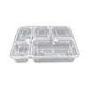 Disposable 5-Compartment Microwaveable Meal Prep Containers