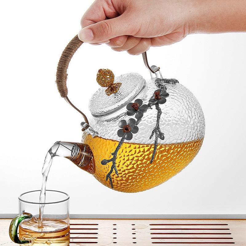 750/930 мл креативный бутик японский утолщенный термостойкий стеклянный чайник, домашний цветочный чайник, офисный чайник, подарочная коллекция