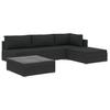 Patio Furniture Sets 5 Piece Garden Lounge Set With Cushions Poly Rattan Black