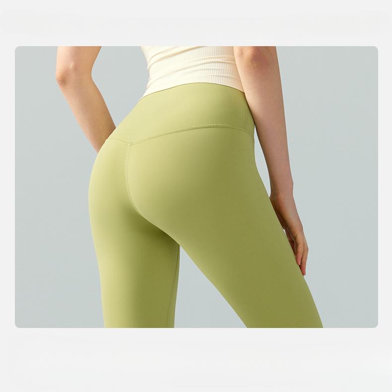 Штаны для йоги женские с высокой талией, цельные штаны для фитнеса без бокового шва, спортивные леггинсы с подъемом бедер
