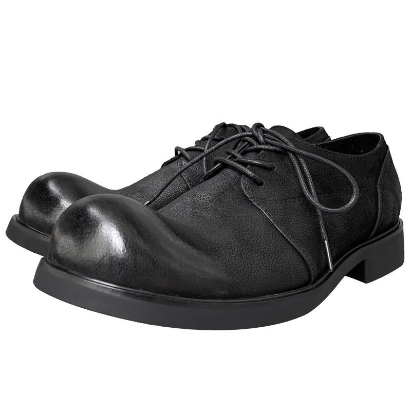 Модная ретро обувь на толстой подошве с большим пальцем, оригинальный дизайн, повседневная обувь для мужчин, модная роскошная дизайнерская модель, кожаная обувь на шнуровке