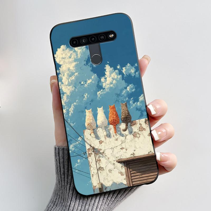 Чехол для LG K41S K51S LM-K410 LM-K510 Ультратонкий Тонкий Чехол Роскошный Милый Крутой Для Мальчиков Девочек Черный Матовый Мягкий Силиконовый Задняя Крышка