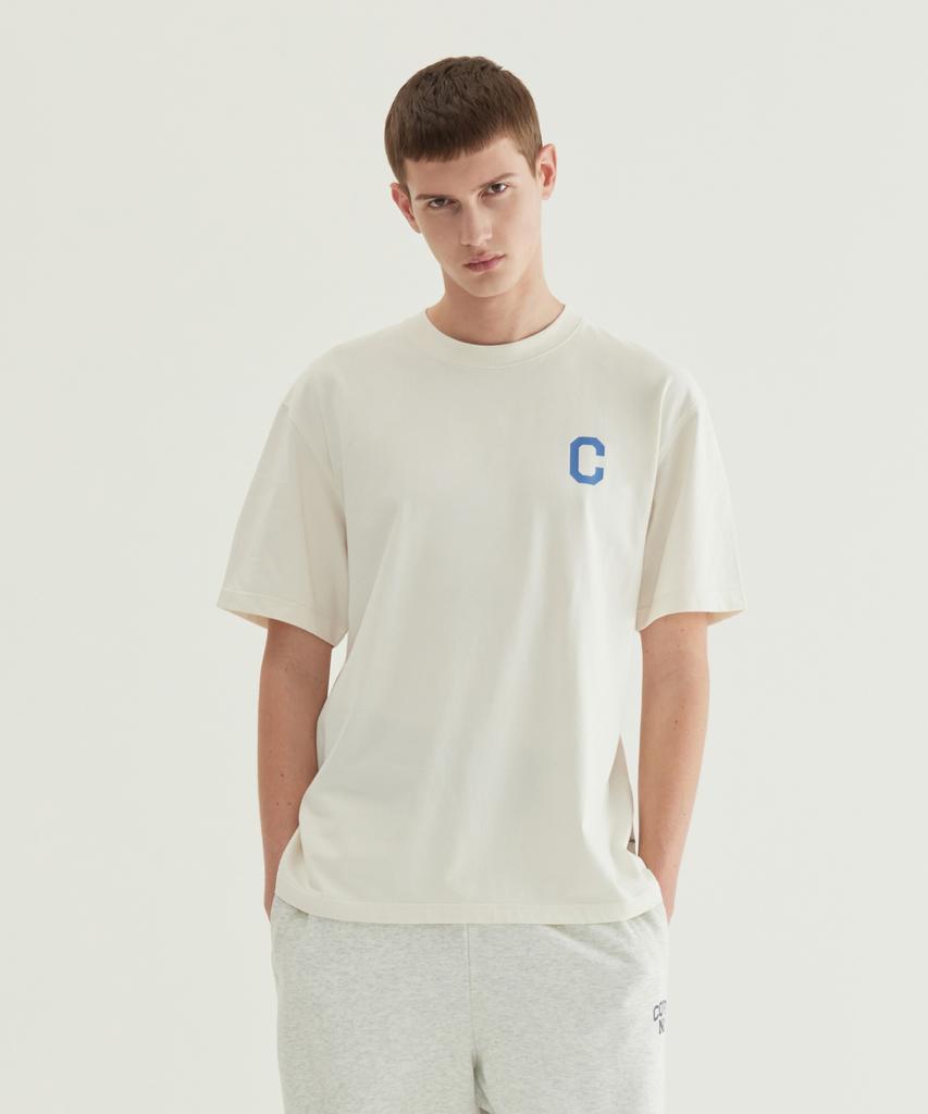 COVERNAT Cool Cotton C Logo T-Shirt Ecru