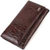 Stylish Unisex Purse Made of Genuine Leather with Crocodile Embossing CANPELLINI 21847 Brown