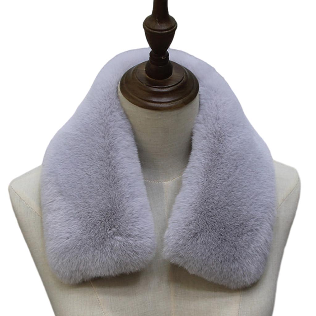 Imitation Rabbit Hair Scarf Women Furry Collar Shawl Solid Color Winter Detachable Fuzzy Fake Collar Wrap Vintage Scarf