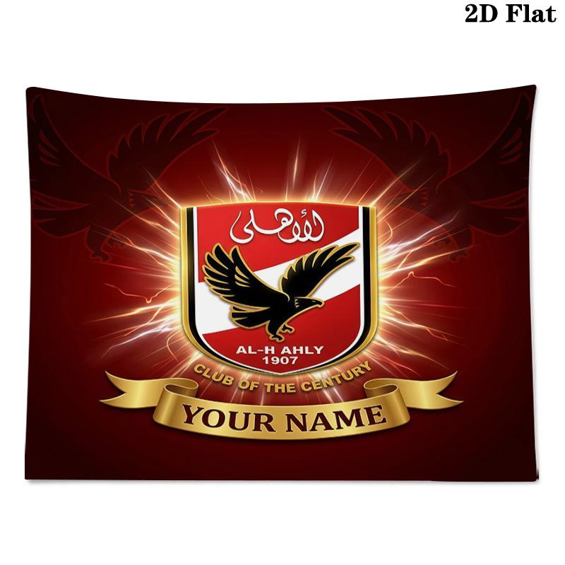 Custom Name Al Ahly SC2 Printed Tapestry – Wall Hanging for Bedrooms, Dorms, and Home Decor